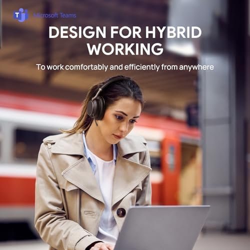 Yealink BH76 Plus UC Wireless Headset for Work, Bluetooth Headsets with Microphone Active Noise Cancelling, Retractable Mic Arm, ANC Business Headsets for Teams Zoom Meeting Call, Switchable Earpads - Image 2