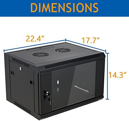 6U Wall Mount Server Cabinet Network Rack Enclosure Locking Glass Door by Tedgetal - Image 2