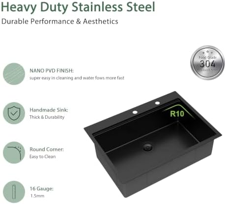 30 Inch Black Drop In Kitchen Sink Workstation with Accessories - Image 5
