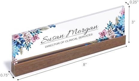 ARTBLOX | Office Personalized Name Plate Blue Leaf - Image 3