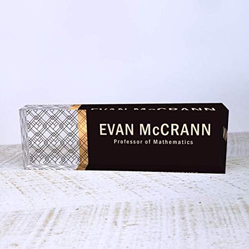 Artblox Personalized Name Plate for Desk | Net Design On Clear Acrylic Glass | Custom Plaque Desk Name Plate Personalized Your Name and Credentials Office Office Sign Engraved Plaque - Image 2