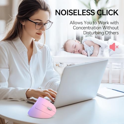 TECKNET Ergonomic Mouse, 4800 DPI Wireless Bluetooth Vertical, 3-Device - Image 7