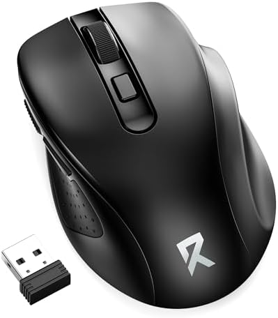 Redragon Wireless Mouse BT5.0/3.0 & 2.4G, 6 Buttons, 5 Level 4000DPI Bluetooth Mouse, 18 Months Battery, Portable Optical Computer Mice for Laptop, PC, Chromebook, Windows, Mac-Black by REDRAGON