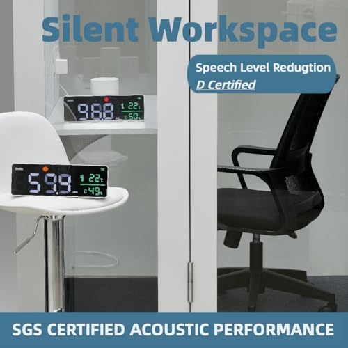 GEARONIC Mobile Office Pod, Privacy Pods, Sound Proof Phone Booth, Mobile Roller with Desk, LED Light, Fans and AC USB Ports - White/Smoked Glass - Image 3