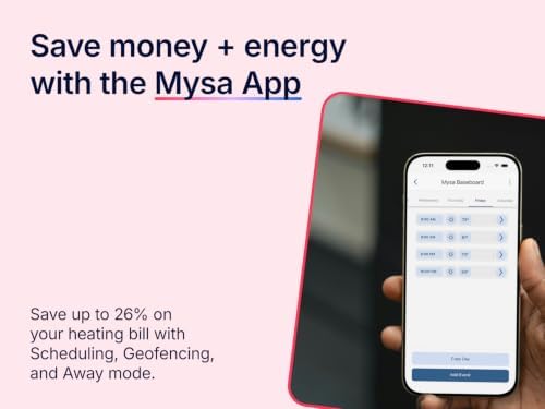 Mysa Smart Thermostat LITE for Electric Baseboard Heaters | Save Up to 26% on Heating | WiFi Programmable | 7-Day Scheduling | HomeKit, Alexa, Google | 120V-240V - Image 7