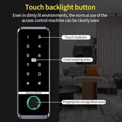 WiFi Access Control Keyboard Fingerprint Door Lock 125Khz EM+13.56Mhz MF RFID Card Reader Controler Keypad Intercom System,Smart Lock Electronic System Work with Tuya App Control Waterproof IP67 - Image 5