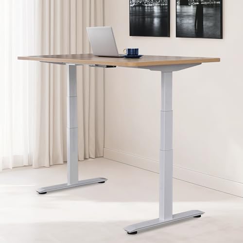 Fromann Dual Motor Standing Desk Frame 3 Tier Legs Sit Stand up Electric Height Adjustable Desk Base for Home and Office (Grey) - Image 6