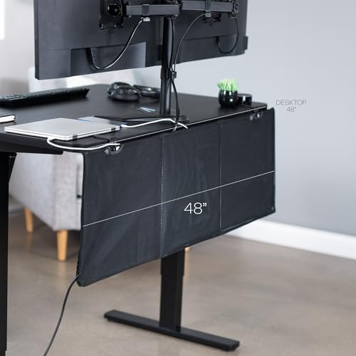 VIVO Black Clamp-on 48 inch Desk Cable Management Sleeve, DESK-SKIRT-48P - Image 4