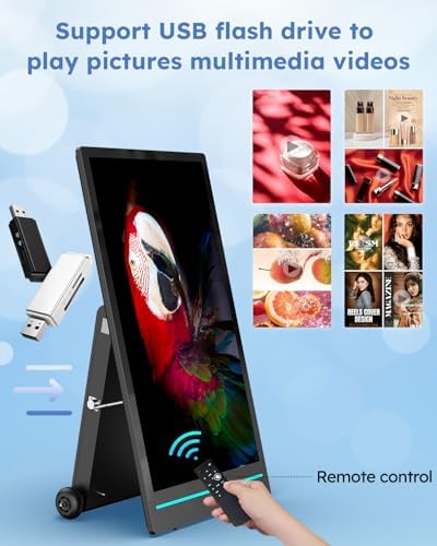 55 inch Outdoor Mobile Digital Signage Display, LCD IP65 Waterproof Advertising Display Kiosk with Rechargeable Battery, Brightness Auto-Adjustment and Impact Resistant Screen - Image 6