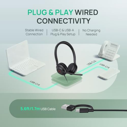 Yealink UH35 2nd Gen Wired Headset, USB-C/A,AI Noise Canceling Mic,HD Audio - Image 3