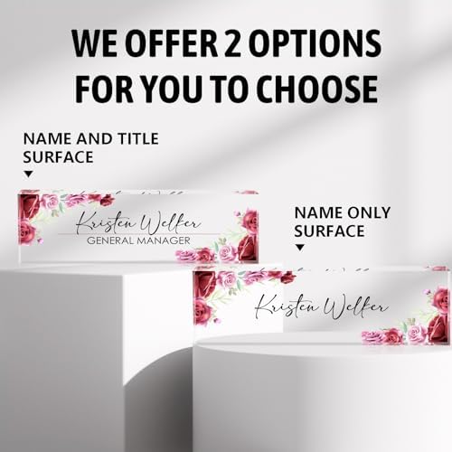 Personalized Name Plates for Office - Gifts for Teacher, Boss, Employee Appreciation - Office Desk Decor (Rosy) - Image 2