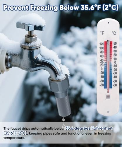 3/4-Inch Thread Faucet Freeze Protection Valve, Freeze Proof Faucet Cover for Outdoors, Winter Frost Proof Auto Temperature Control for Garden, Lawn & Yard Spigot, Grey, 2pcs - Image 3