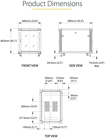 StarTech 12U 19in Enclosed 4-Post Server Cabinet, 29in Deep, 1764lb/800kg - Image 6