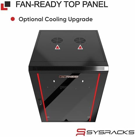 15U Wall Mount Network Cabinet, 18 Inch Deep Enclosed Server Rack with Locking Tempered Glass Door for Home Lab, Office IT & AV Equipment - Image 4