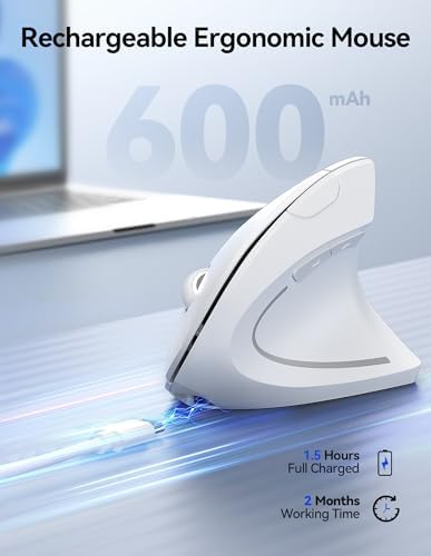TECKNET Wireless Ergonomic Mouse, Rechargeable Wireless Vertical Mouse - Image 3