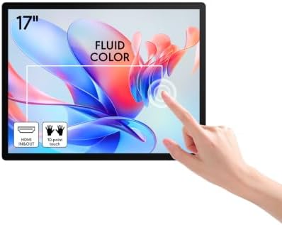 17 Inch Capacitive Touchscreen Industrial Monitor, HDMI/VGA/USB Ports, VESA Mount, Embedded Design for Industrial Control, Advertising, POS, Kiosk & Mirroring by Unknown