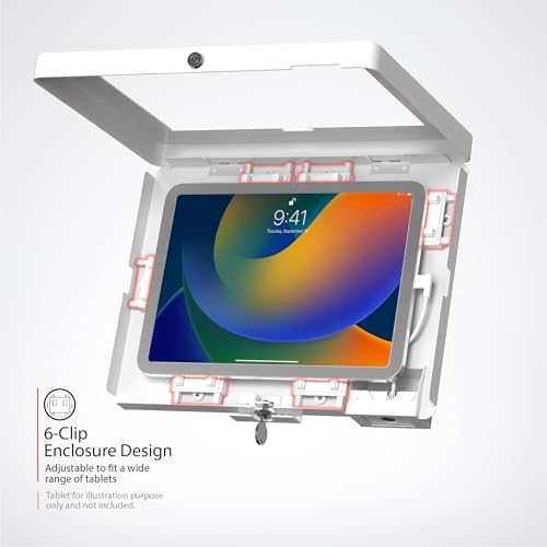 CTA Digital Deluxe Kiosk Floor Stand – Interactive Kiosk Floor Stand with Premium Tablet Enclosure, LED Light and Printer Compartment - for iPad, Galaxy & More Tablets - (PAD-IKPS) - Image 5