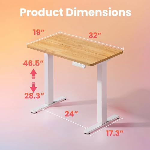 HUANUO 32x19 Inch Small Electric Standing Desk, Adjustable Height - Image 3