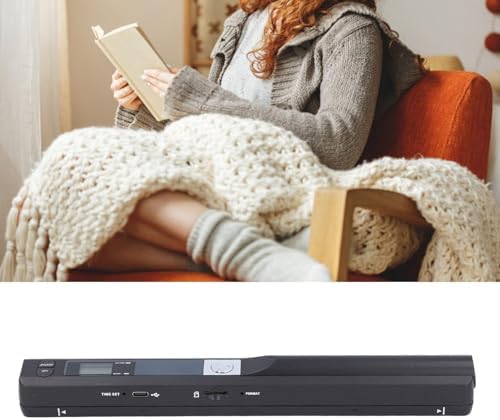 Handheld Document Scanner, Portable Scanner for A4 Documents Photo Pictures Receipt 8.27 Inch HD 900DPI Color Mobile Handheld Scanner Wand for Home Travel Office (Black) - Image 4