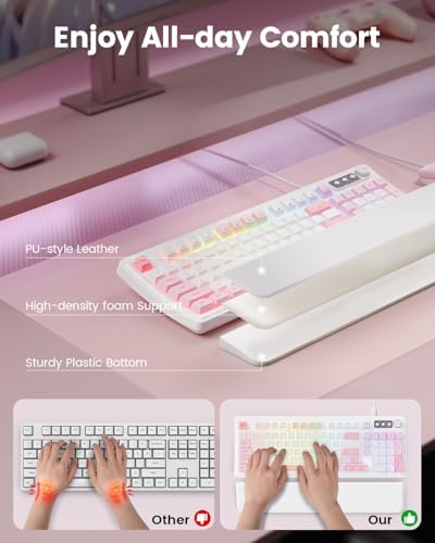 SABLUTE Gaming Keyboard and Mouse, Quiet Membrane with RGB Backlit - Pink - Image 3