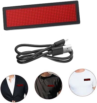LED Name Badge with USB Cable Rechargeable PVC Scrolling Display - Image 4
