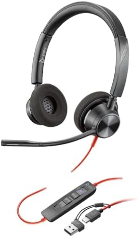 Poly Blackwire 3320 Wired USB Headset with Mic for PC & Work by Poly