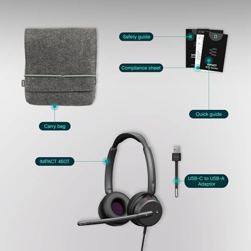 EPOS Impact 460T Binaural On-Ear USB C and USB A Wired Headset with Dual Noise-Canceling Mics, Microsoft Teams Certified, Plug-and-Play, Ideal for Office, Remote Work, Zoom & Business Calls - Image 5