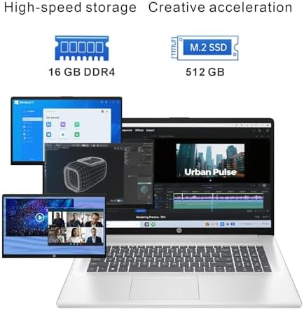HP 17 inch Business Laptop Computer • 2026 Edition • Latest AMD Ryzen 5 CPU • 16GB RAM • 512GB SSD • 17.3" FHD Display • Numeric Keypad • Long Battery Life • Windows 11 with Office 365 for The Web - Image 5