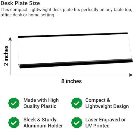 Custom Engraved Desk Plate | Personalized with your Name and Title | Perfect Decor for Office, Business, or Home | Multiple Font and Color Options | 2x8" or 2x10" (White w/Black Letters, 2x8") - Image 4