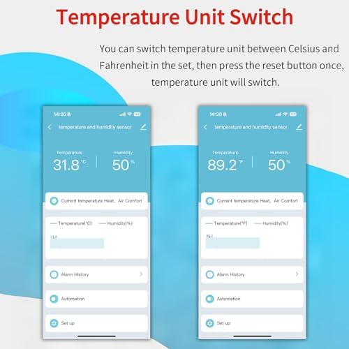 WiFi Temperature Humidity Sensor Smart Hygrometer Thermometer Sensor with APP Remote Monitor and Alert High Precision Indoor Thermometer No Hub Required, Compatible with Alexa Google Assistant - Image 4