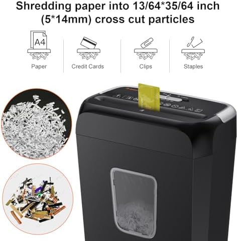 Bonsaii 6 Sheet Crosscut C237-B Paper Shredder for Home Office Use & 24 Pack Lubricant Sheets - Image 3