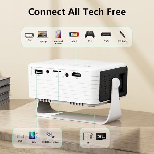 Yoton Y3 Mini Projector, Ultra-Compact 317g, 360° Stand, Auto Keystone - Image 6