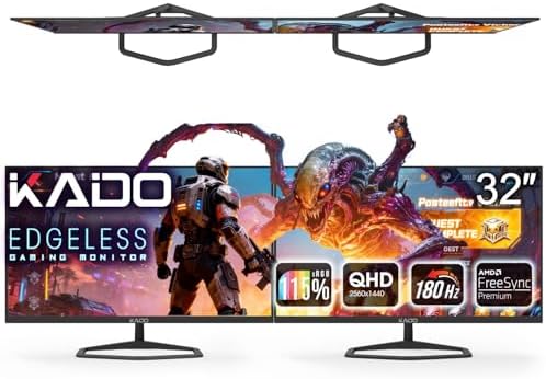 Kado 2-Pack 32" 2560x1440 180Hz 1ms QHD Computer Monitor AMD FreeSync by Kado