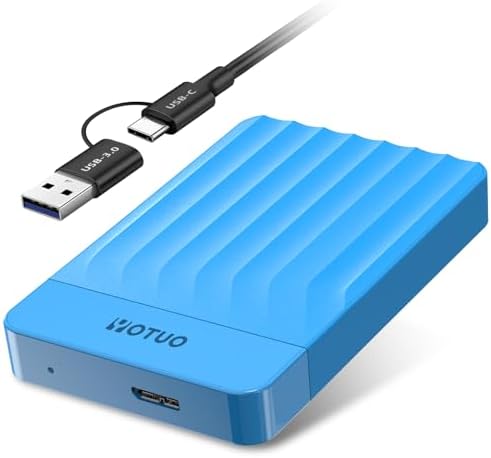 YOTUO 1TB External Hard Drive, Portable Storage Expansion HDD, USB 3.0 & USB-C for PC, Mac, Desktop, Laptop, Smartphone, PS4, Xbox One, Xbox 360, Office & Game Blue by YOUTO