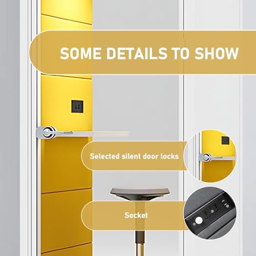 Office Sound Booth with Audio Privacy - Soundproof Proof Booth Includes Superimposed Interior Design,Sound Room Include Socket,Fans,Light&Small Table for Study (Yellow, 42IN) - Image 6