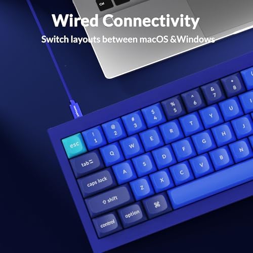 Keychron Q7 Wired Custom Mechanical Keyboard, 70% Layout QMK/VIA Programmable Macro with Hot-swappable Gateron G Pro Blue Switch Double Gasket Compatible with Mac Windows Linux - Navy Blue A - Image 2