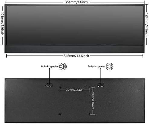 wisecoco 14'' 4K UHD IPS 3840x1100 Stretched Bar Touch Screen Display Monitor for Laptop Computer PC Speed Temperature Windows Aida64 CPU GPU HDMI Secondary Monitor for Music Media Timeline Editing - Image 5