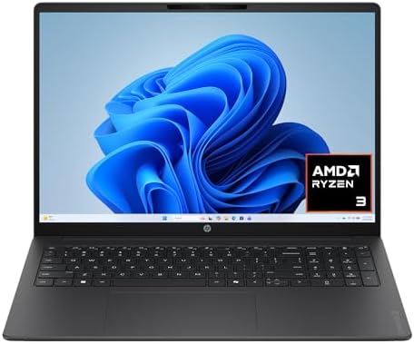 HP OmniBook 3 16 inch Laptop PC, 2K Touchscreen, AMD Ryzen 3 30, 8 GB RAM, 256 GB SSD, AMD Radeon 610M GPU, Windows 11 Home, Mica Silver, 16-by0199nr by Unknown