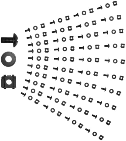Tecmojo Rack Mount Screws Kit 50 Pack - 12-24 Rack Mount Cage Nuts, Screws and Washers, for Network Racks, Enclosures and Server Cabinets, Tapped Hole and Square Installation - Image 4