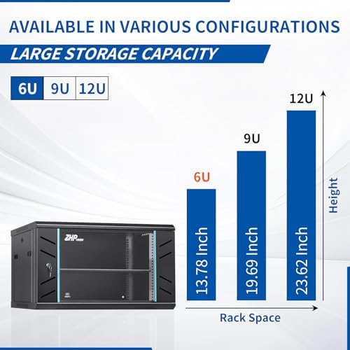 6U Wall Mount IT Network Rack Cabinet - SPCC Cold-Rolled Steel with Vents for Heat Dissipation, Easy Assembly and Cable Routing 15 in Depth for AV and Network Equipment - Image 2