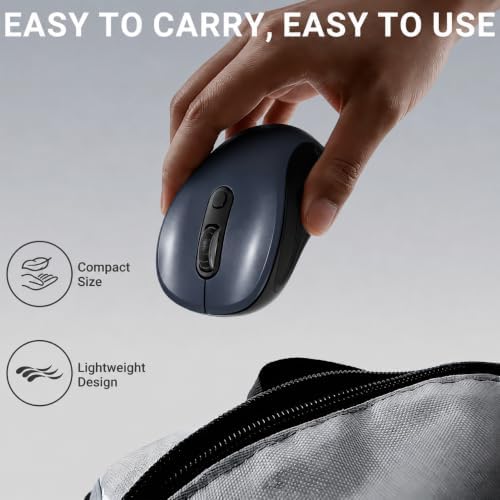 WisFox 2.4GHz Wireless Mouse for Laptop, Ergonomic 6-Button, Matt Gray - Image 5