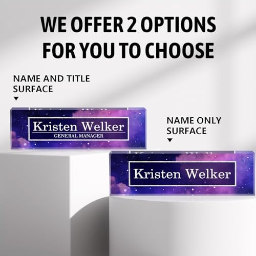 Personalized Name Plates for Office - Gifts for Teacher, Boss, Employee Appreciation - Office Desk Decor (Nebulae) - Image 2