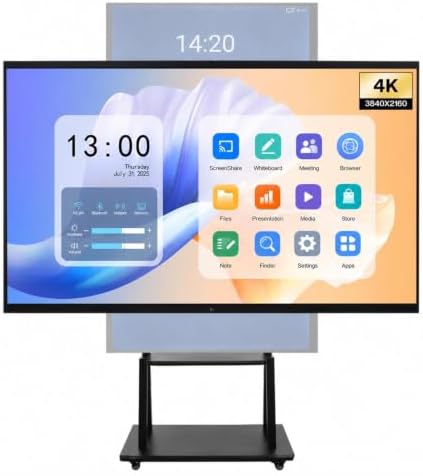 75" 4K Interactive Smart Whiteboard, Touchscreen TV, Digital Whiteboard for Office & Classroom - Android & Windows Dual System, Wireless Screen Sharing for Meetings & Teaching - Wall Bracket Included by Unknown