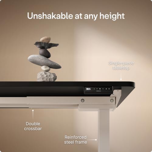 Desktronic HomePro Standing Desk 72x30 — Made in Europe, Ergonomic Sit Stand Home Office Desk, Electric Height Adjustable, Dual Motor, USB & USB-C Charging, Wobble-Free, Touchscreen, 3 Memory Presets - Image 3