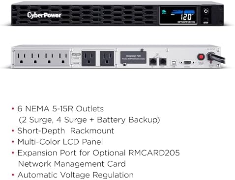 CyberPower CP700PFCRM1U PFC Sinewave UPS Battery Backup and Surge Protector - Image 5