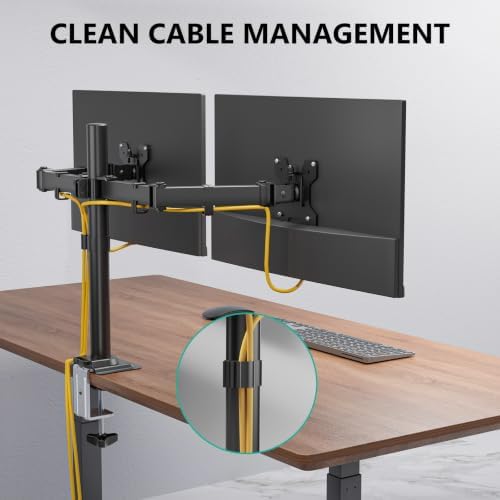 WALI Articulating Dual Monitor Stand for 13-32 inch Screens, 22 lbs per Arm - Image 5