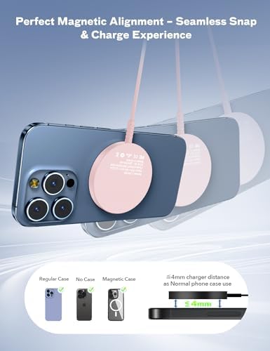 Bohuma Magnetic Wireless Charger: Mag-Safe Charging Pad Fast Charger Pad Dock for Home Office - Image 3