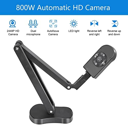 4K USB Document Camera for Teacher, 8MP Webcam & Visualiser for A3 Size with Dual Microphones, 3-Level LED Light, Image Invert, Foldable for Live Demo, Work with Windows, macOS and Chrome OS - Image 2