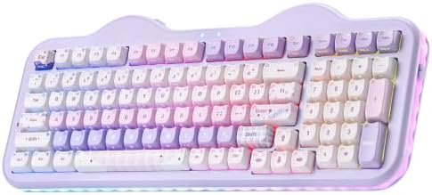 YUNZII C98 Cute Wireless Mechanical Keyboard(Purple Mao, Candy Switch) by YUNZIIMECHANICALKEYBOARD