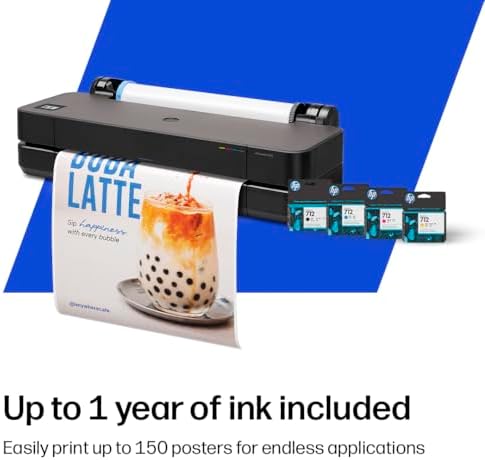 HP DesignJet T210 Large Format 24-inch Poster Printer, for Easy Poster & CAD Printing. Includes up to 1-Year of Ink (8AG32L) - New Model - Image 2